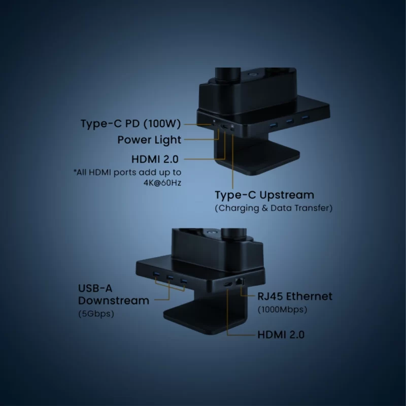 Stealth Dual Monitor Arms with Docking Station