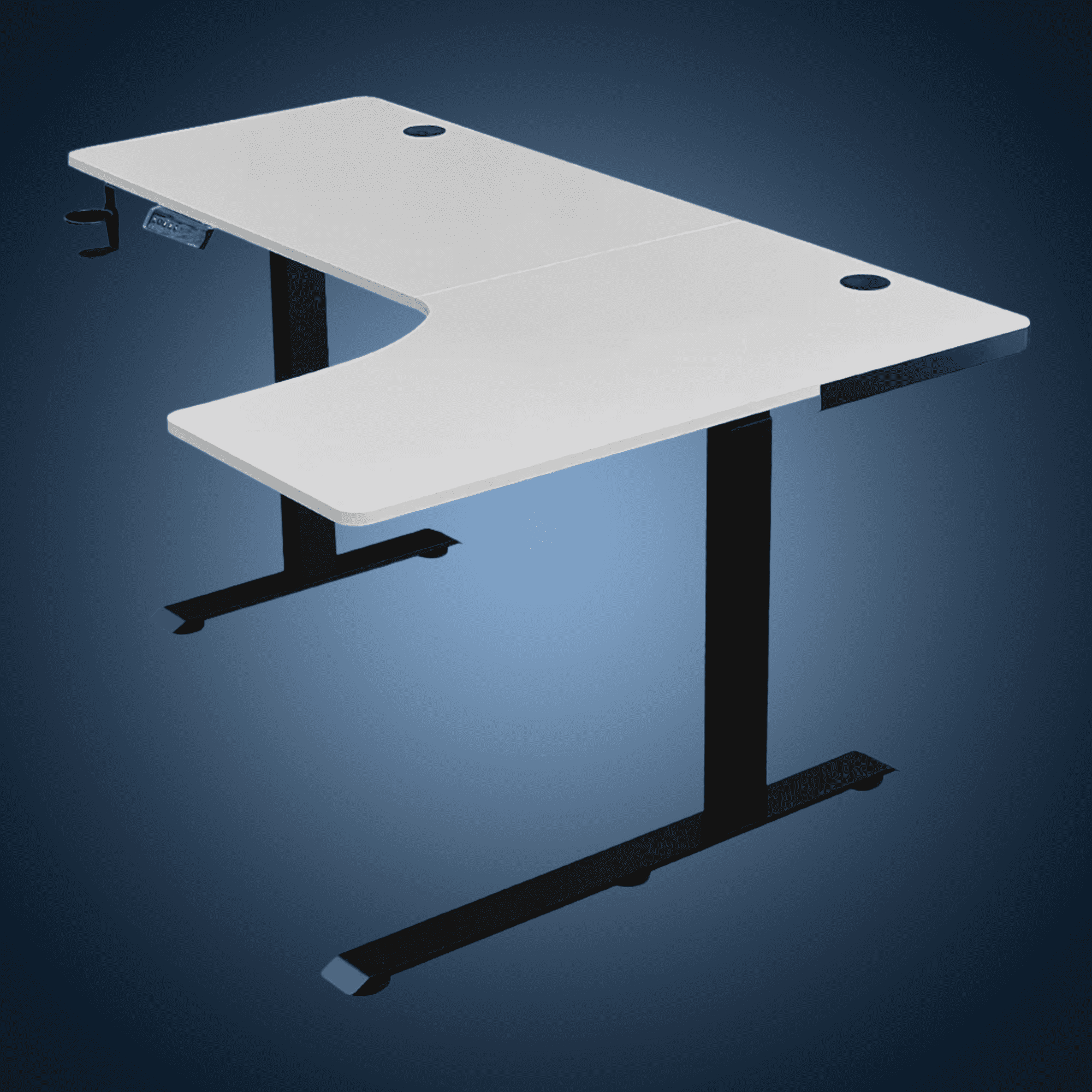 Pro Corner Hydraulic Table - White