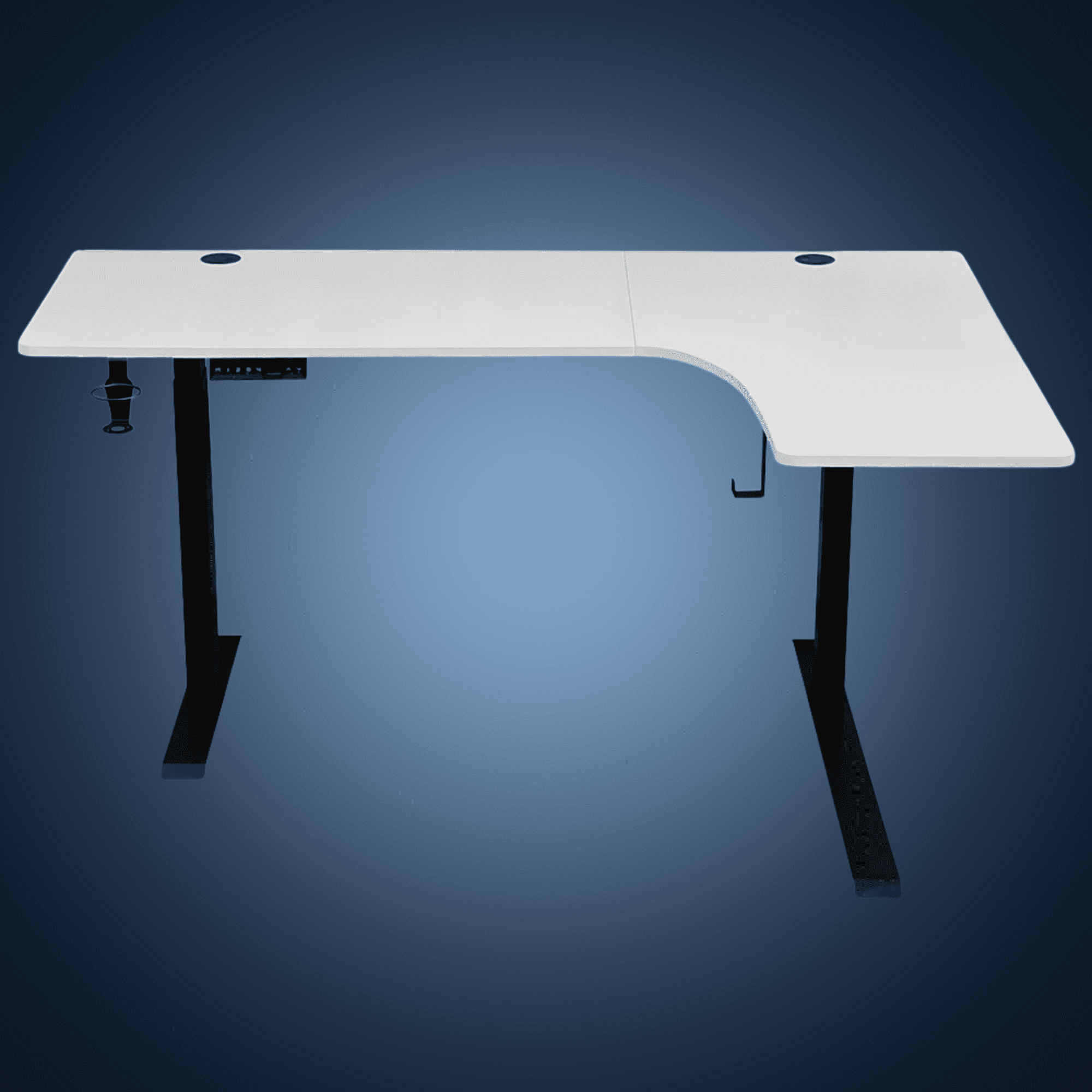 Pro Corner Hydraulic Table - White