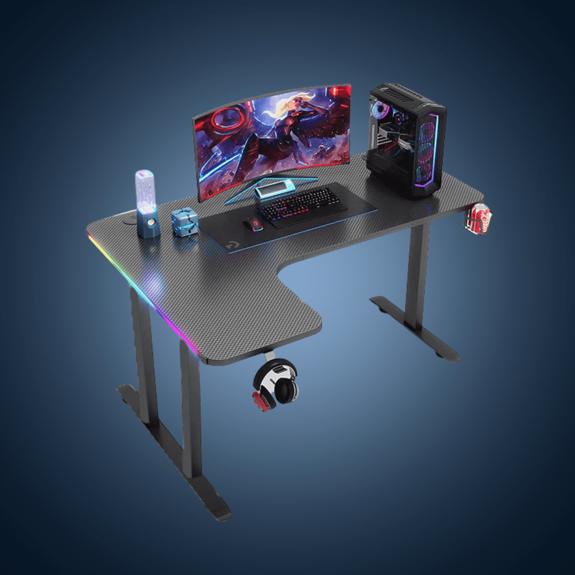 Pro Gaming Corner ARGB Desk w/ Remote Control - Black